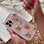 قاب موبایل آیفون خرگوش و خرس گوش قلبی بندی برجسته محافظ لنزدار - Image 3