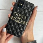 قاب موبایل آیفون گوچی بالشتی چرمی داغ