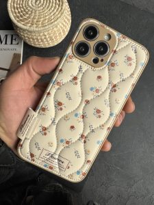 قاب موبایل آیفون گل رزالین پافری بالشتی - Image 3