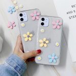 قاب موبایل آیفون بابونه برجسته پشت بیرنگ