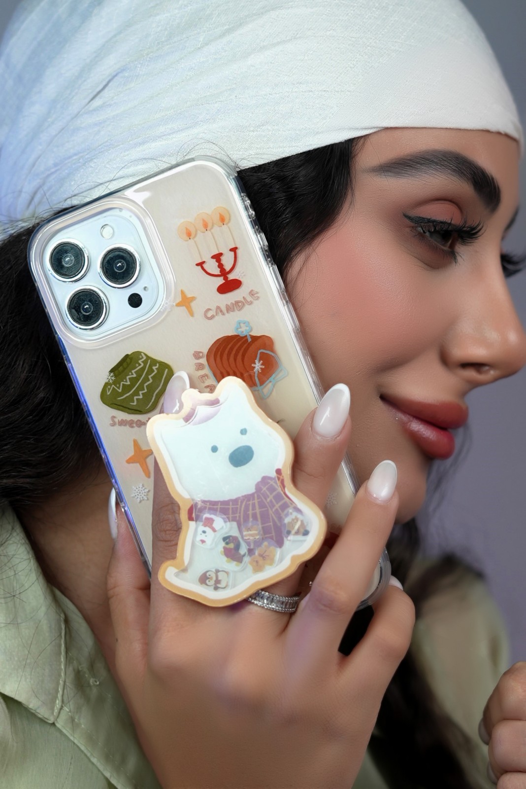 قاب موبایل آیفون کندل کریسمس سگ پاپی + پاپسوکت متحرک قاب موبایل آیفون کندل کریسمس سگ پاپی + پاپسوکت متحرک - Image 1